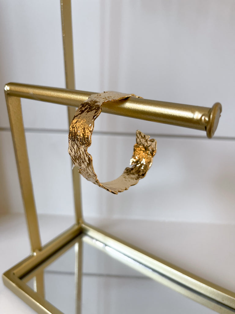 Gold Wide Bangle Bracelet