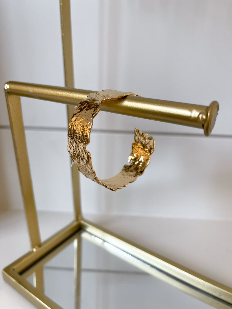 Gold Wide Bangle Bracelet