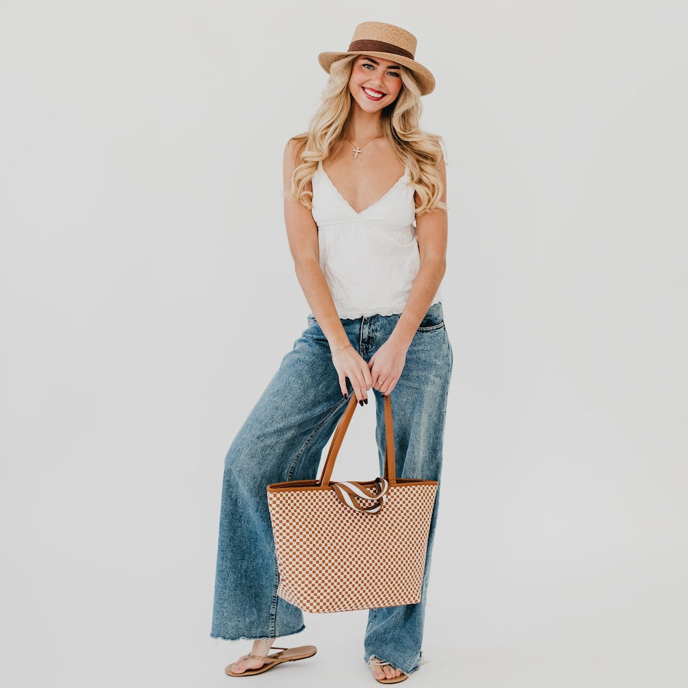 Woven Organizer Tote Bag