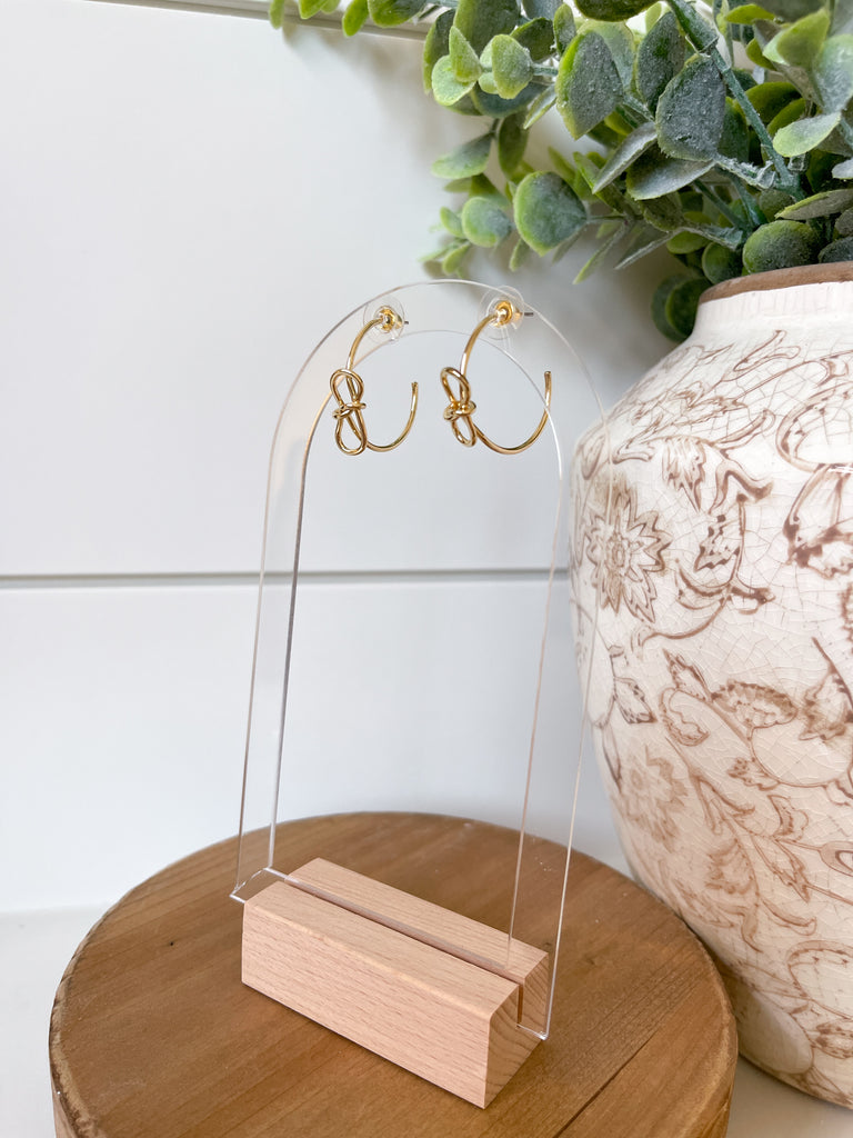 Gold Bowtie Hoop Earrings