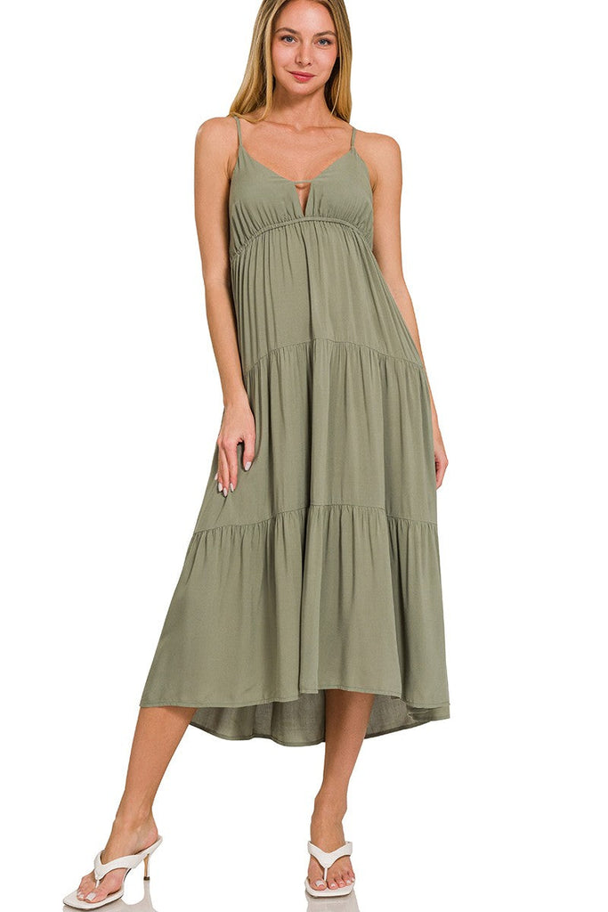 Tiered Cami Midi Dress