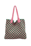 Checkered Knit Commuter Bag