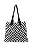 Checkered Knit Commuter Bag