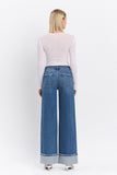 High Rise Wide Cuffed Jeans