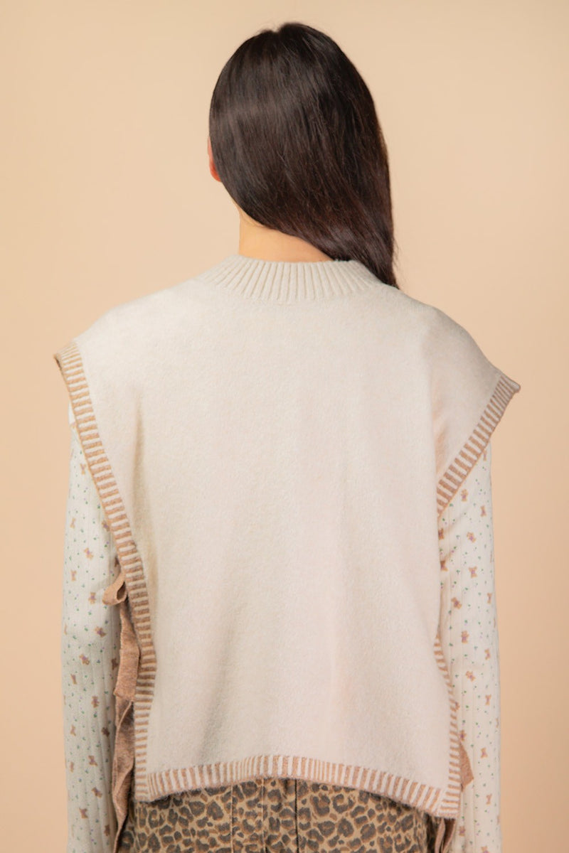 Side Tie Open Sweater Vest