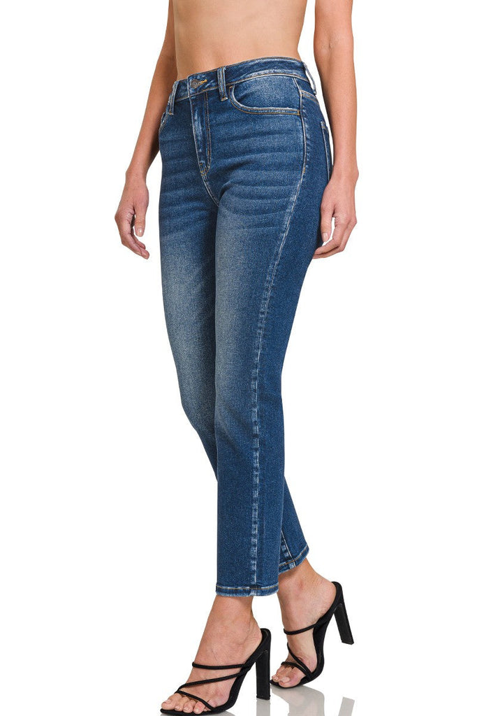 Mid Rise Cropped Jeans