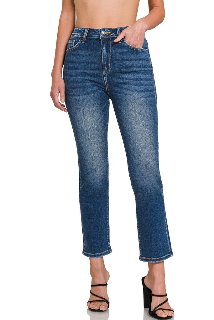 Mid Rise Cropped Jeans