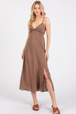 Front Twist Cami Midi Dress