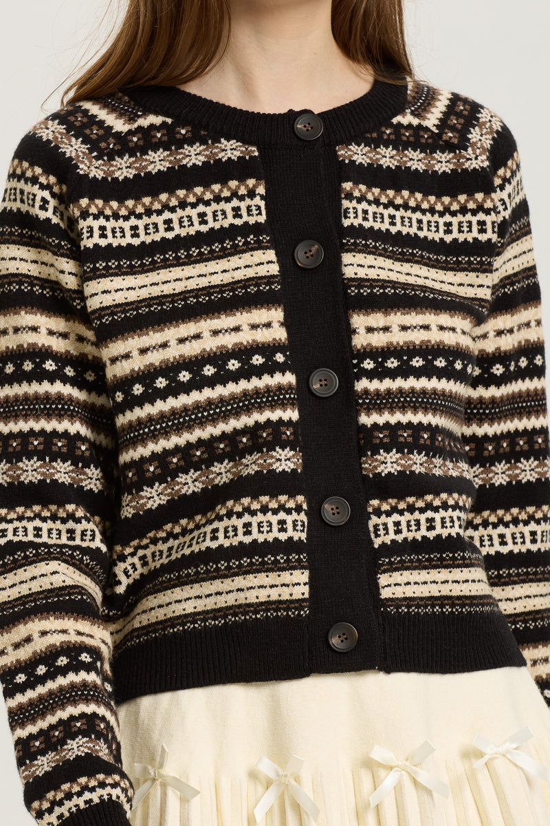 Fair Isle Button Cardigan