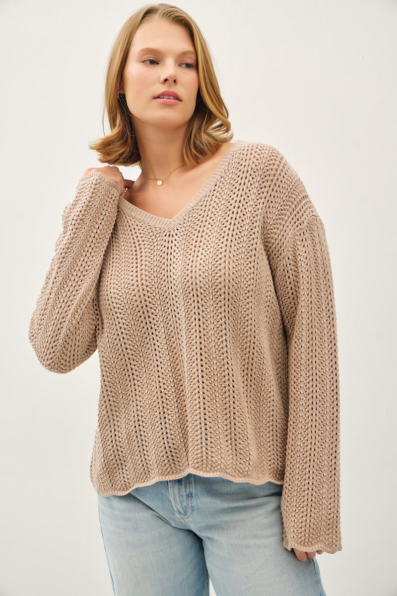 Curvy Crochet Knit Sweater