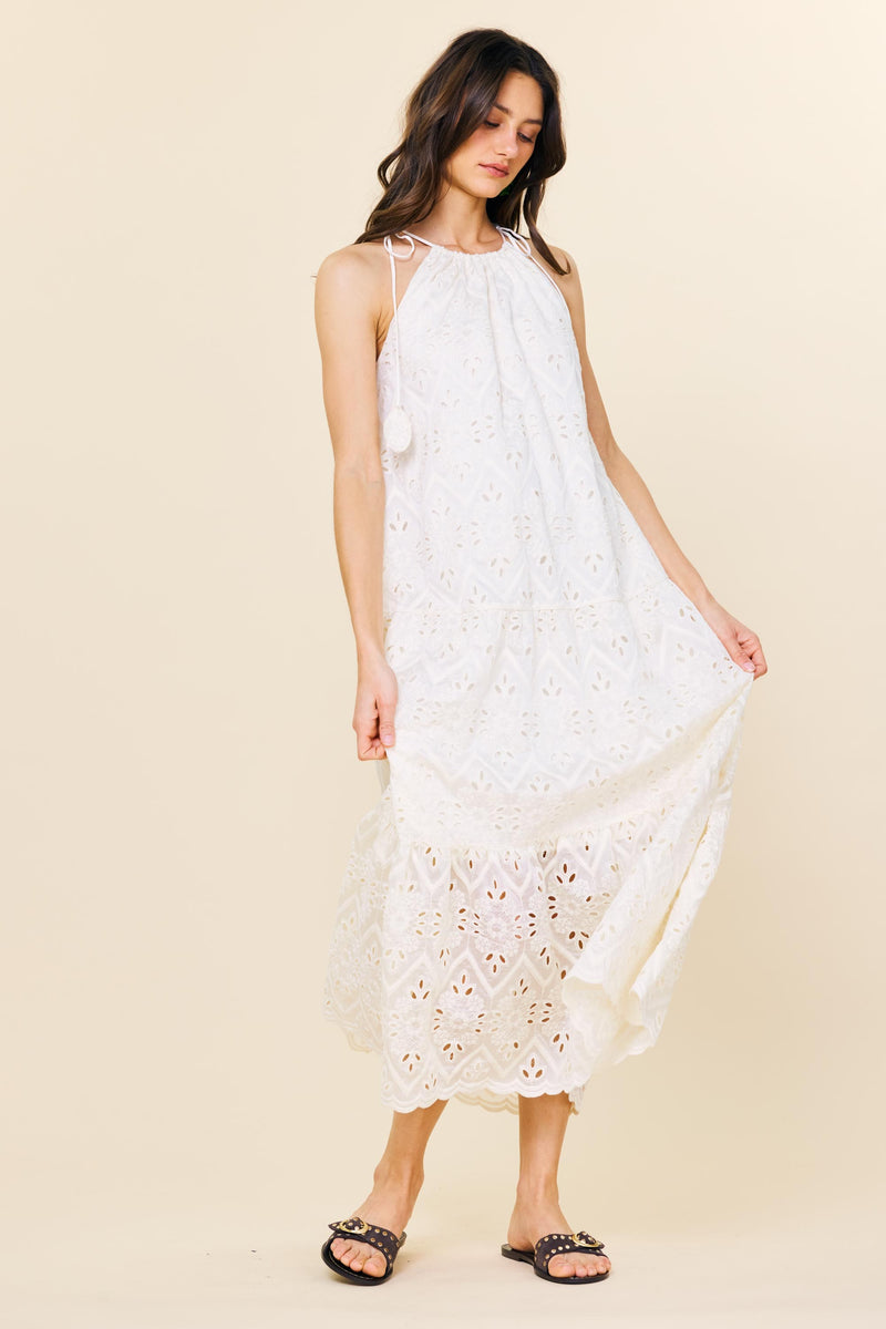 Eyelet Lace Maxi Dress