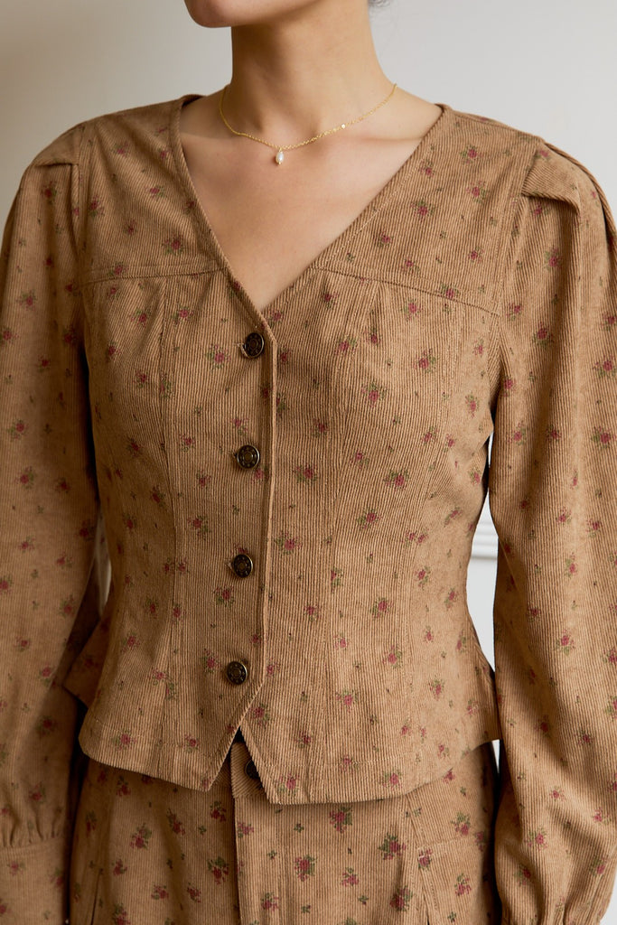 Buttoned Corduroy Top