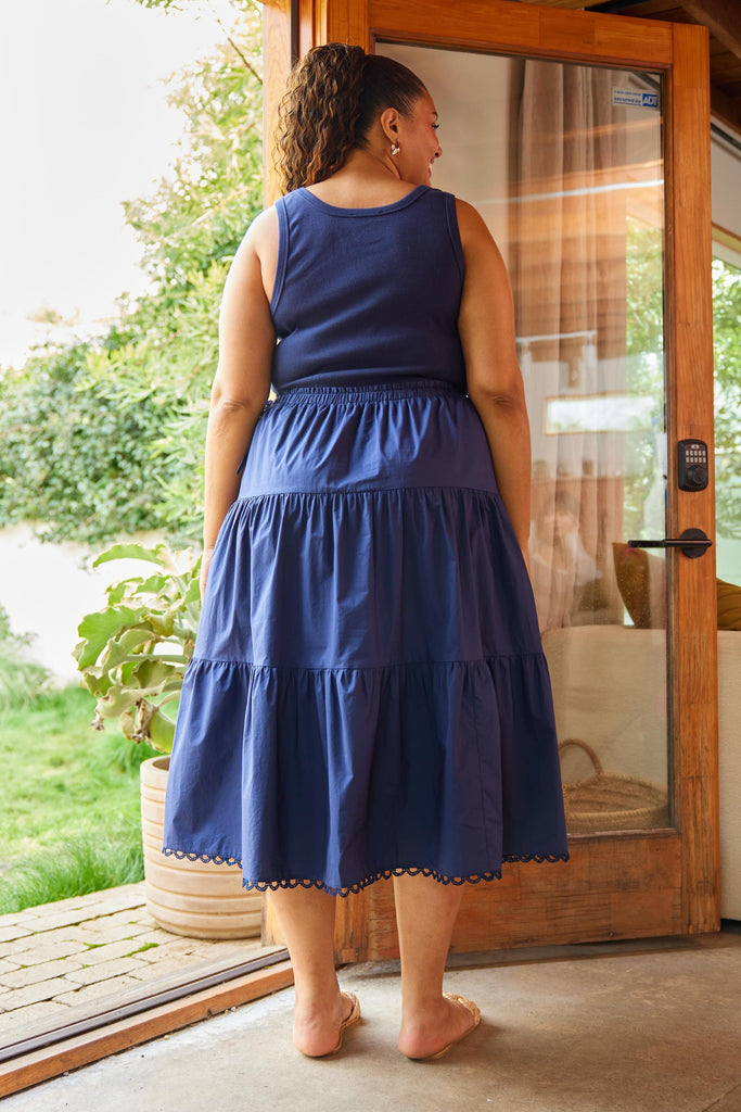 Curvy Knit & Poplin Dress