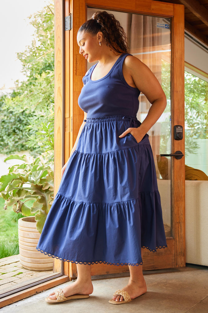 Curvy Knit & Poplin Dress