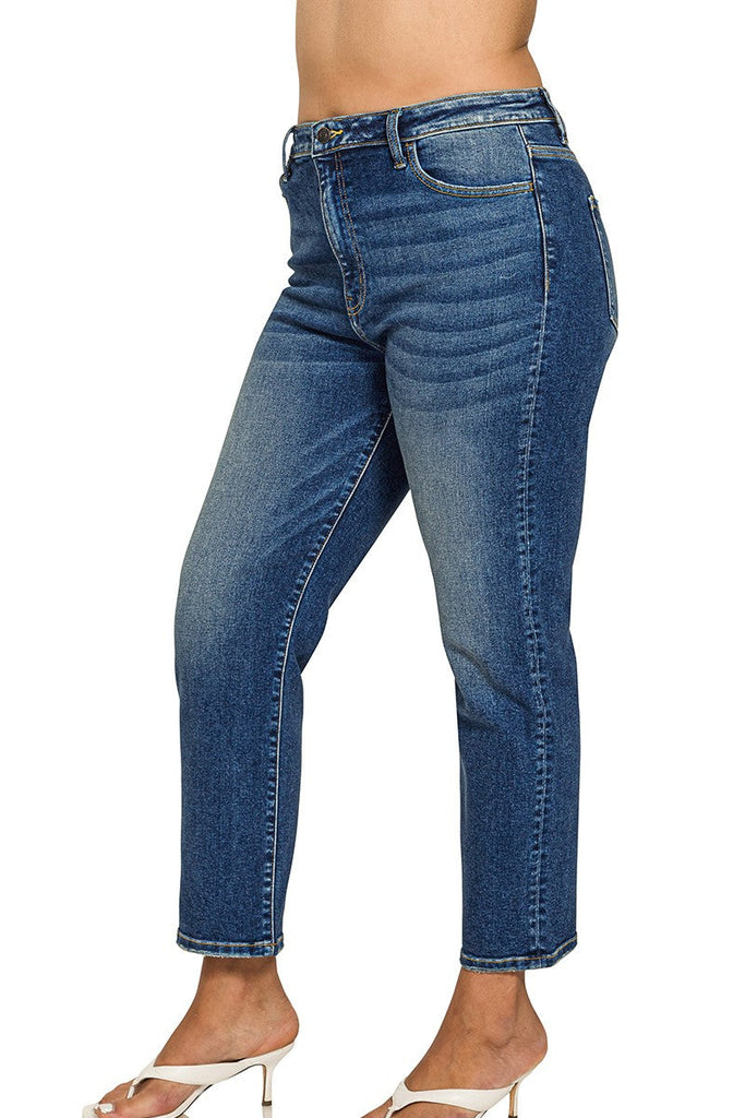Curvy Mid Rise Cropped Jeans