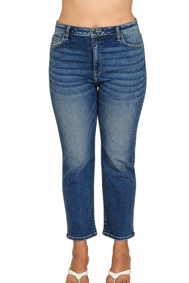 Curvy Mid Rise Cropped Jeans