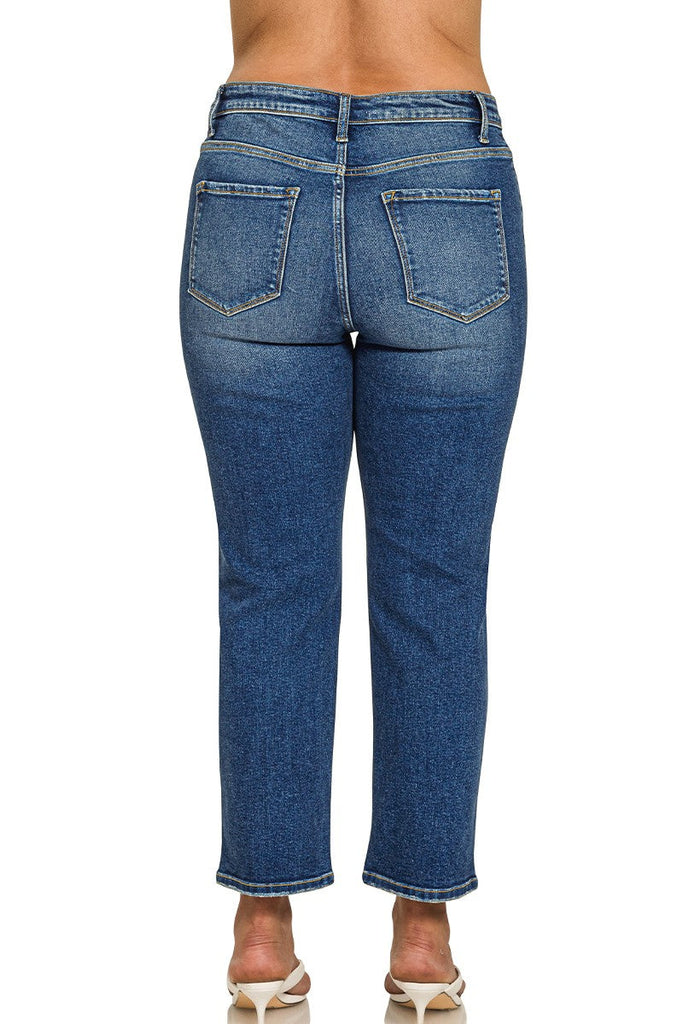 Curvy Mid Rise Cropped Jeans