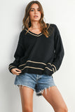 V-neck Side Ties Sweater