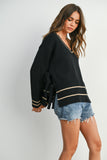 V-neck Side Ties Sweater