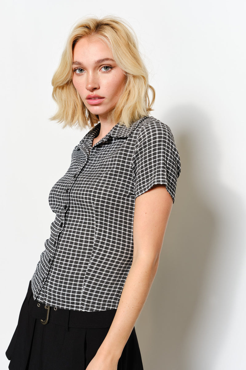 Fitted Plaid Top