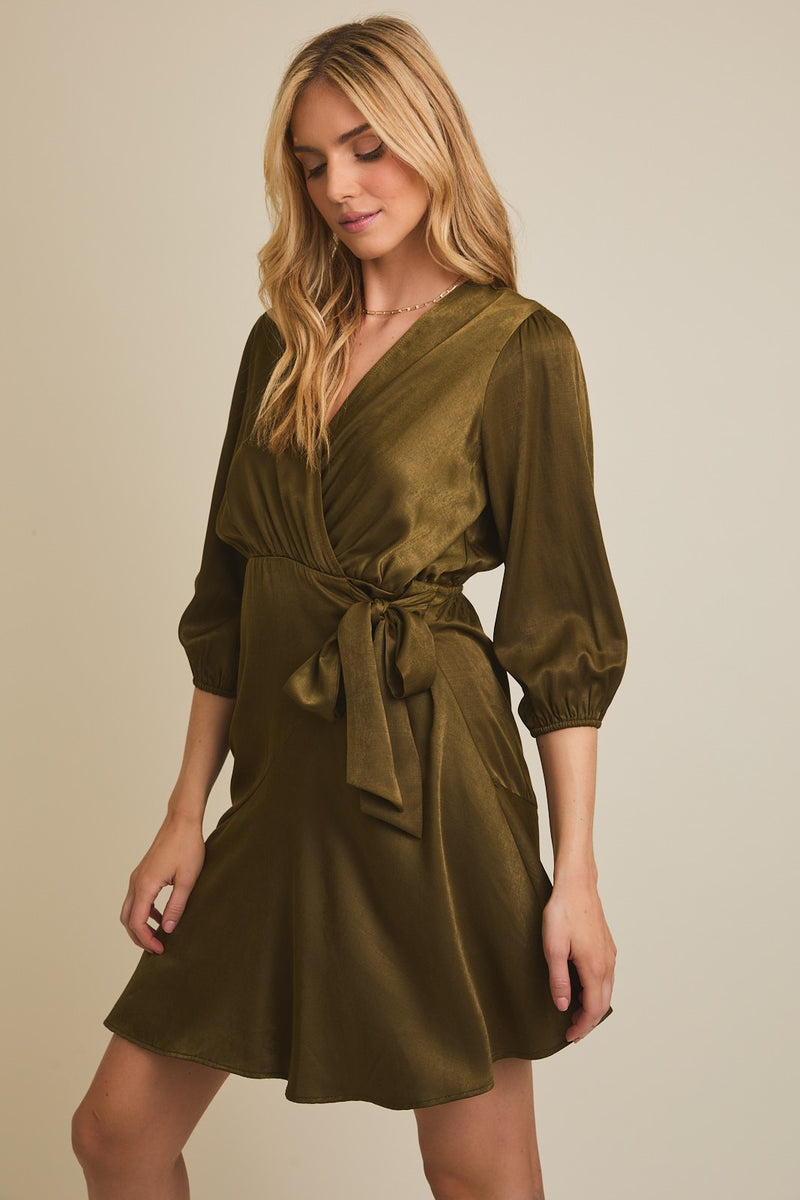 Surplice Tie Dress