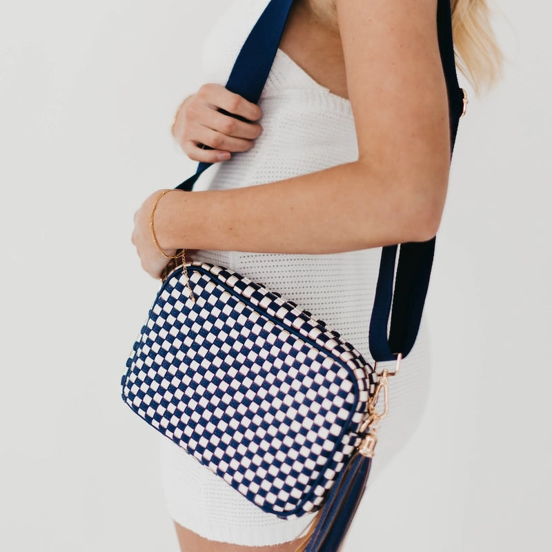 Woven Camera Crossbody Bag