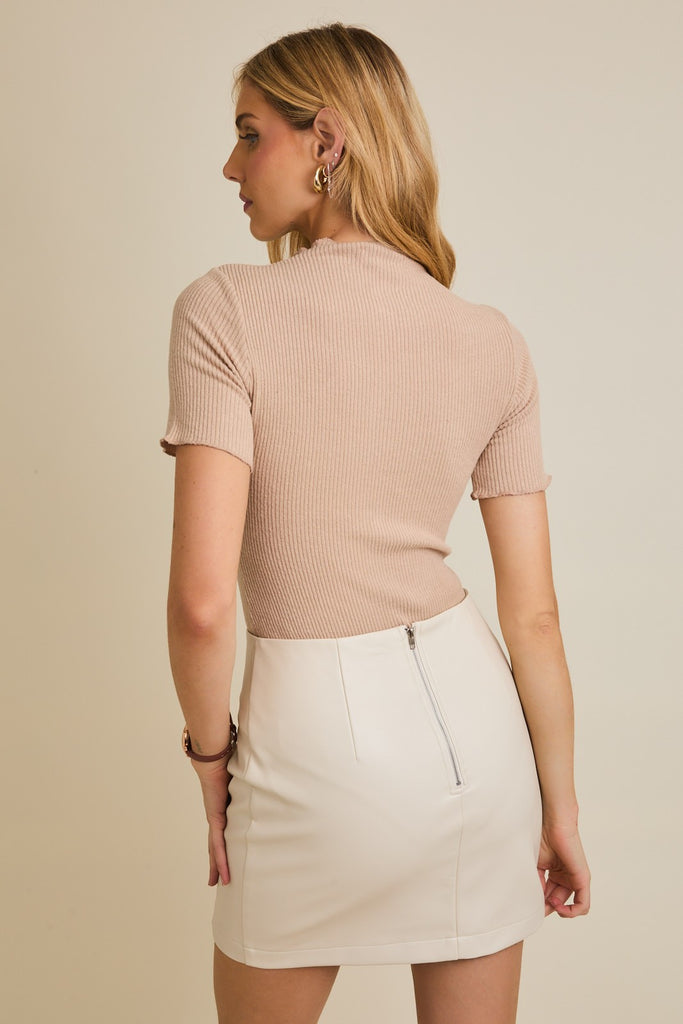 Short Sleeve Ribbed Bodysuit