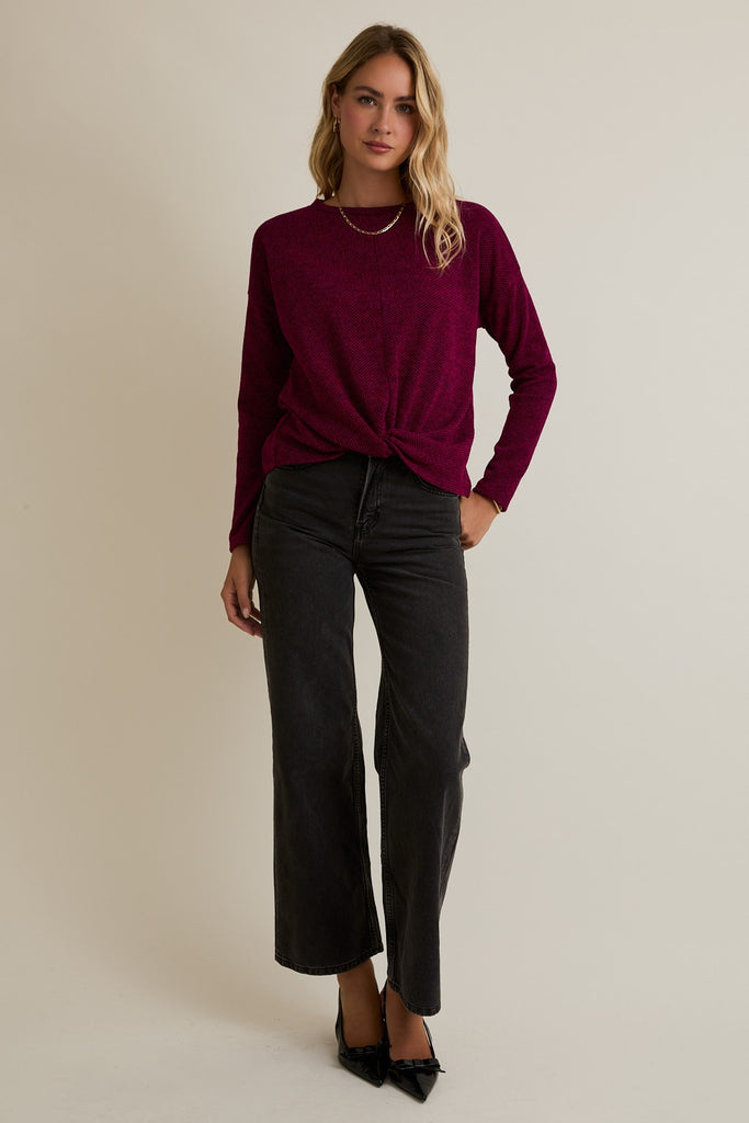 Ribbed Twisted Top