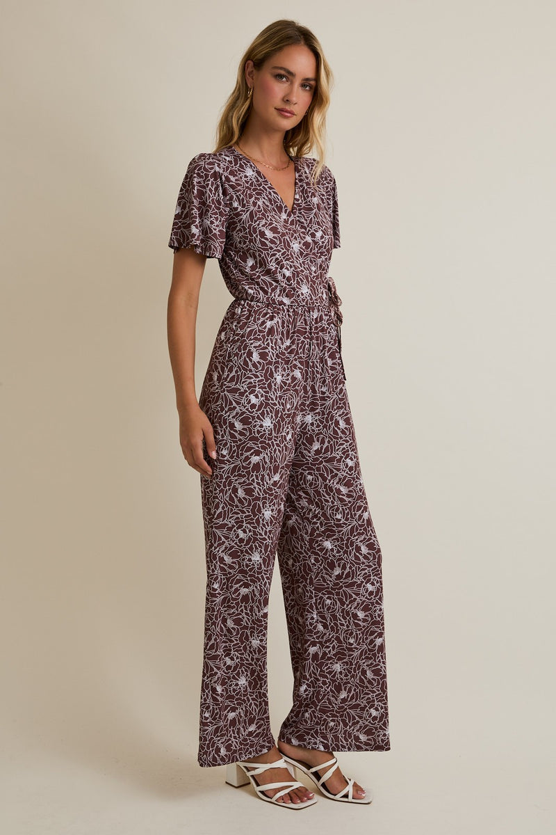 Surplice Wide Leg Jumpsuit