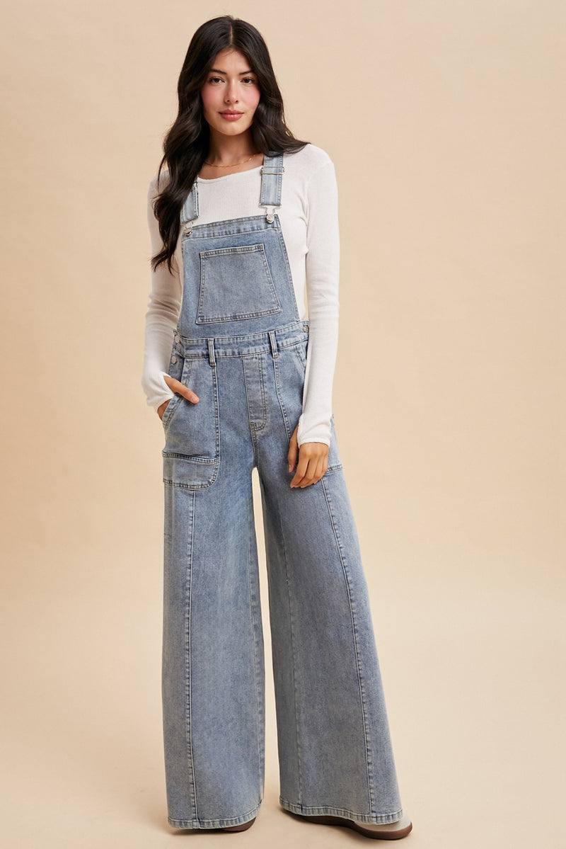 Palazzo Denim Overalls