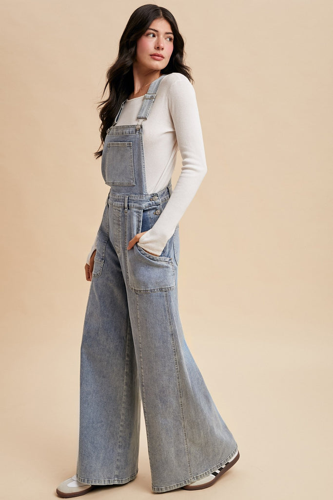 Palazzo Denim Overalls
