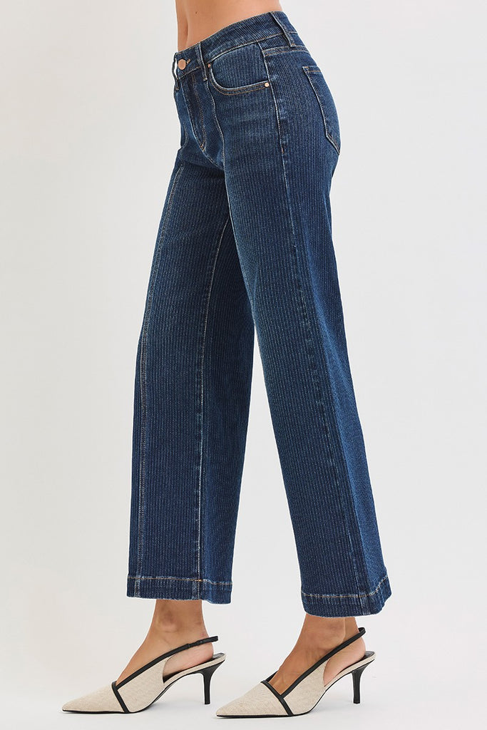 Risen Cropped Front Seam Jeans
