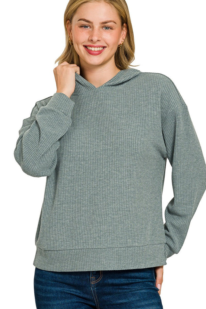 Ribbed Hoodie Pullover