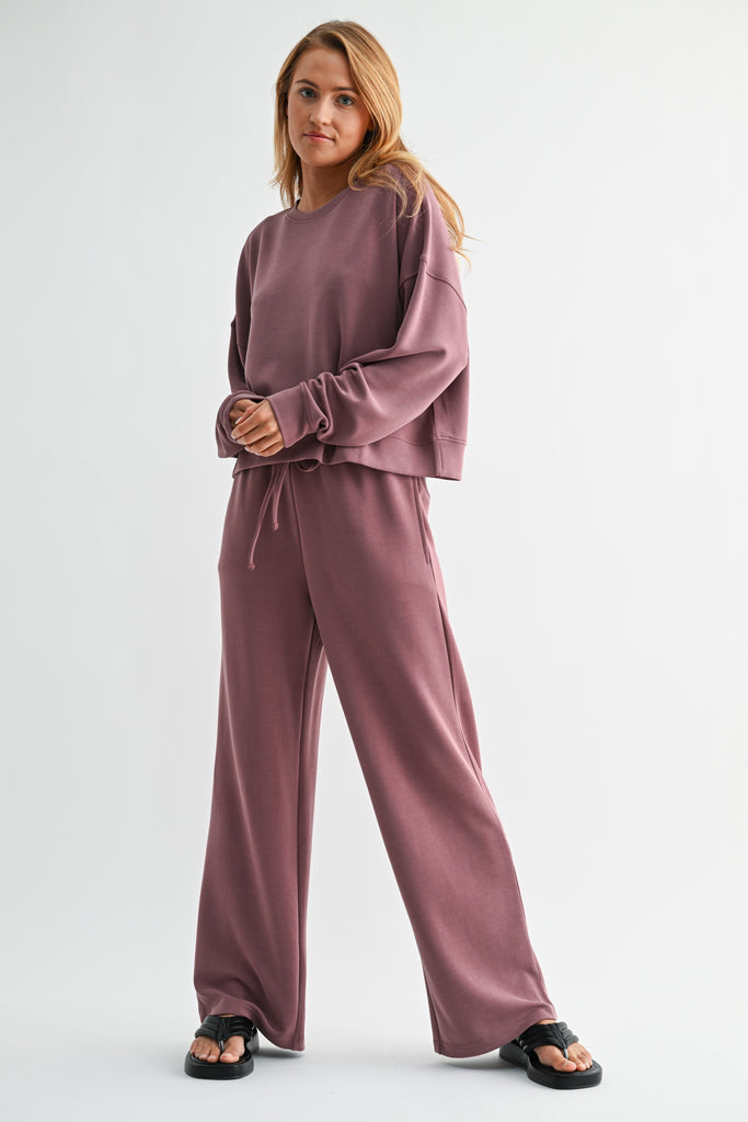 Scuba Knit Wide Leg Pants