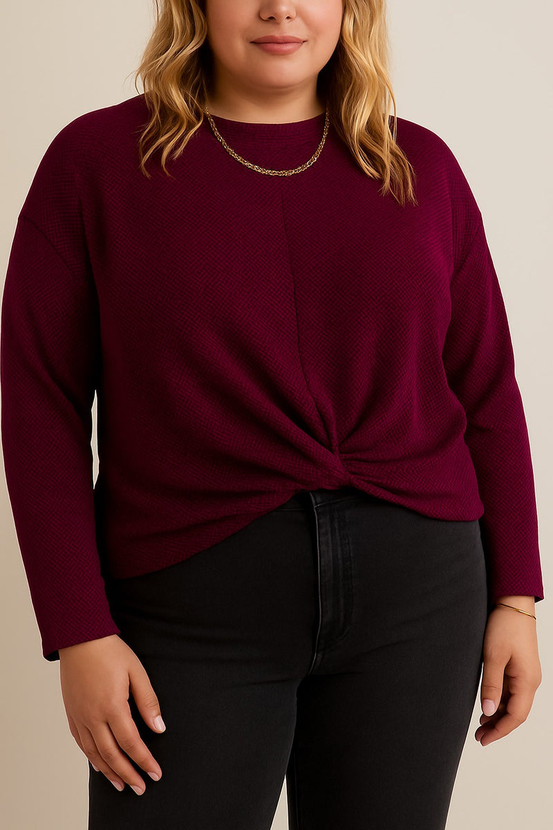 Curvy Ribbed Twisted Top