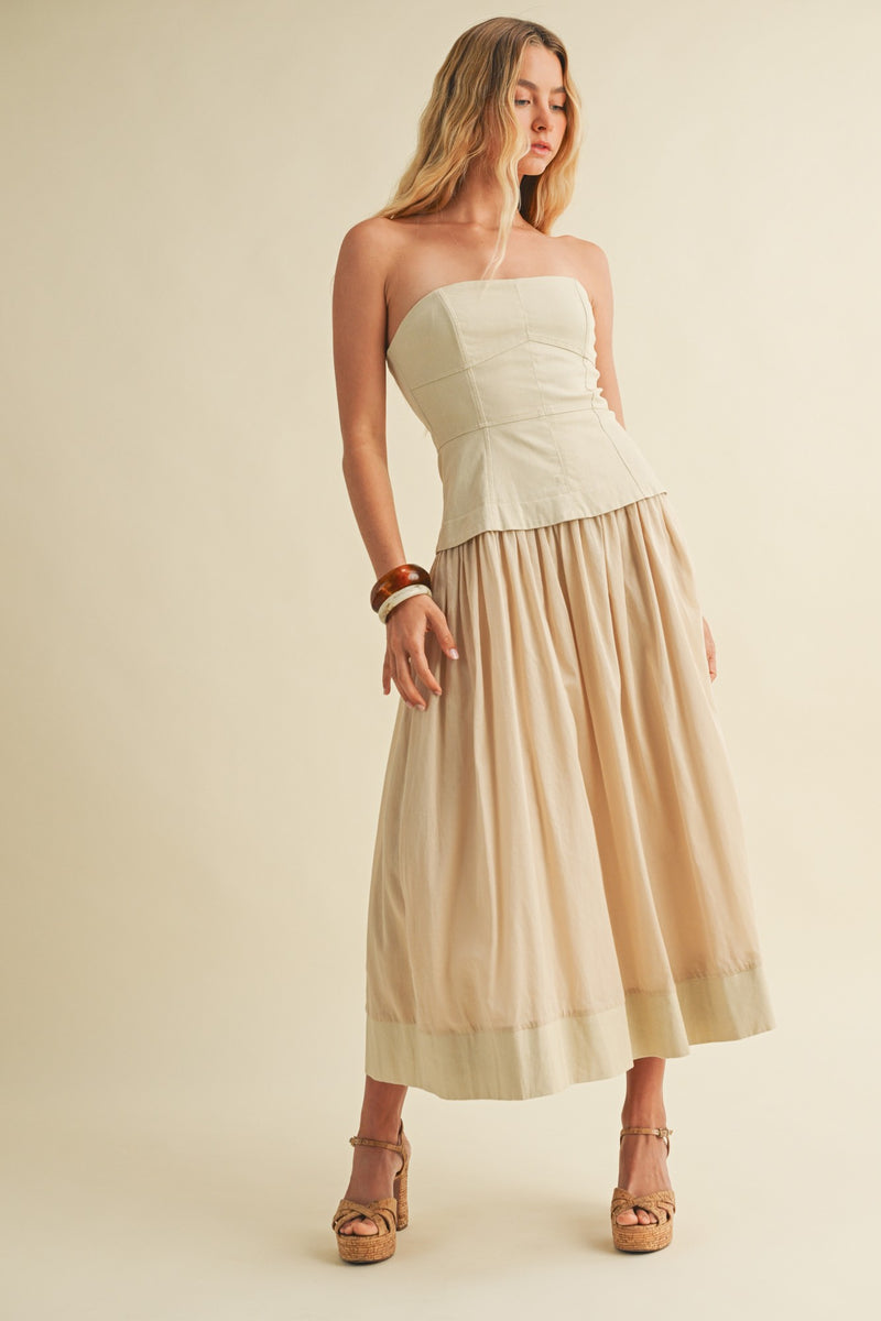 Corset Lined Strapless Dress