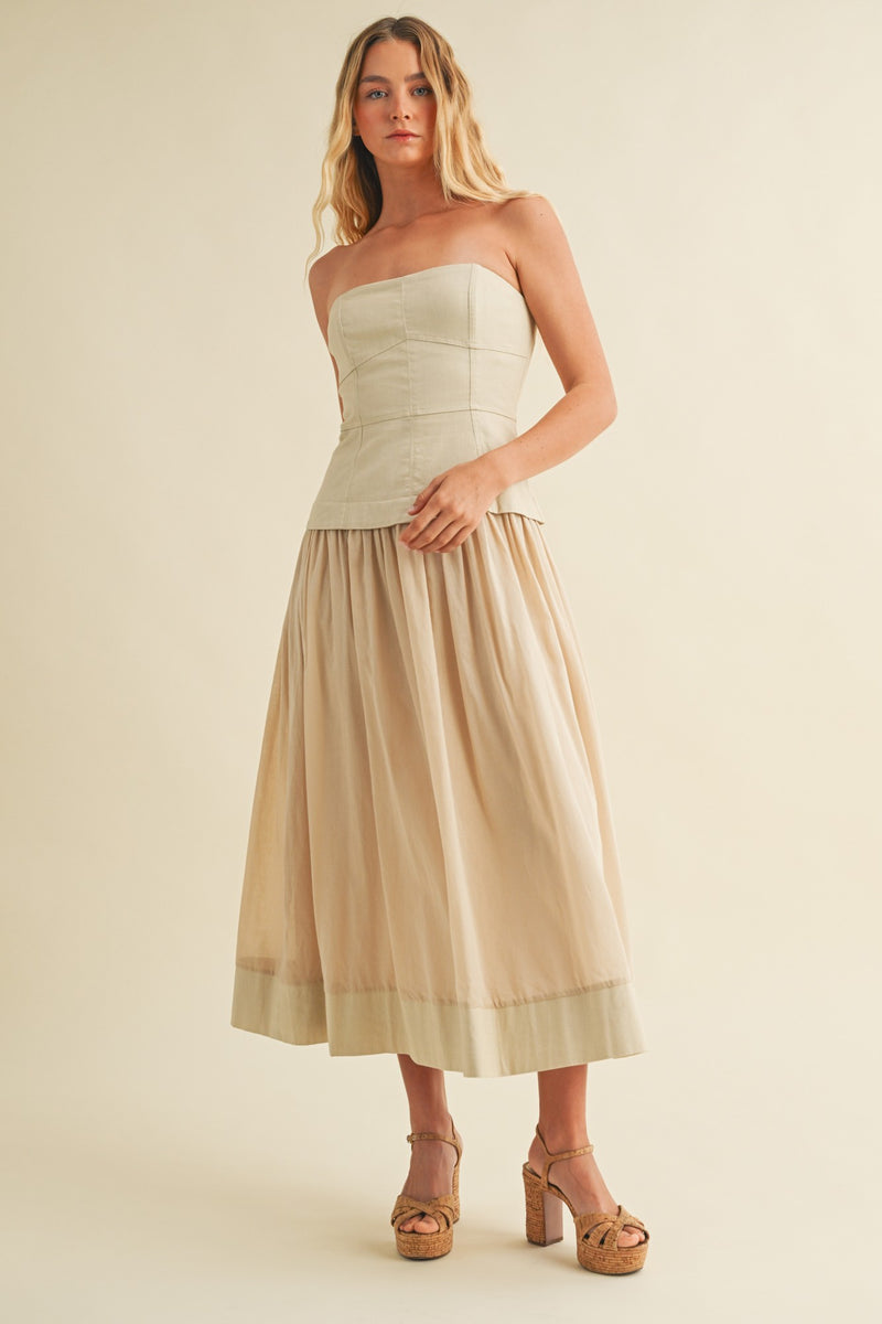 Corset Lined Strapless Dress