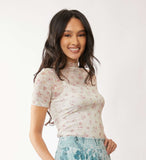 Turtle Neck Lace Top