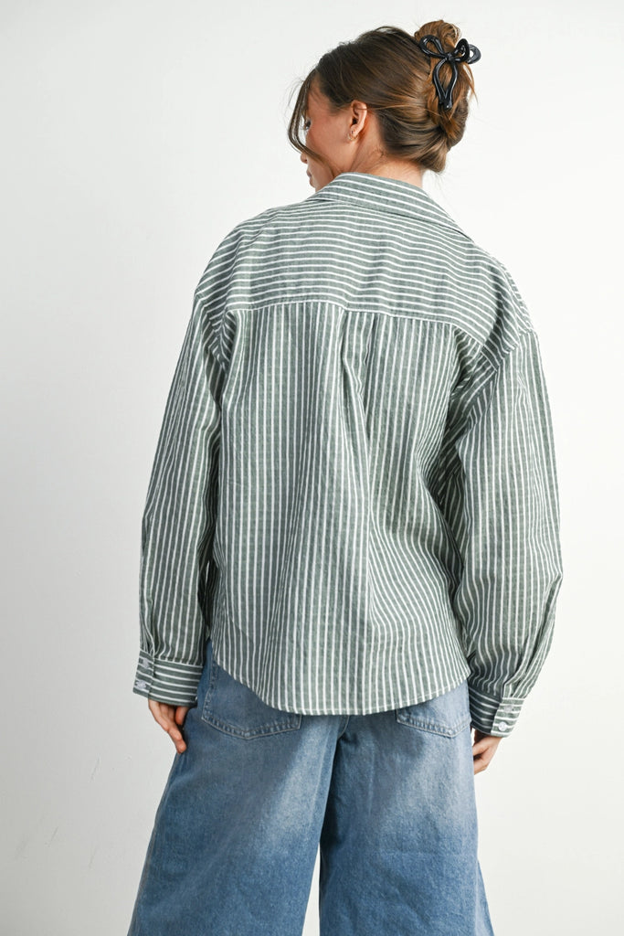 Striped Button Up Top