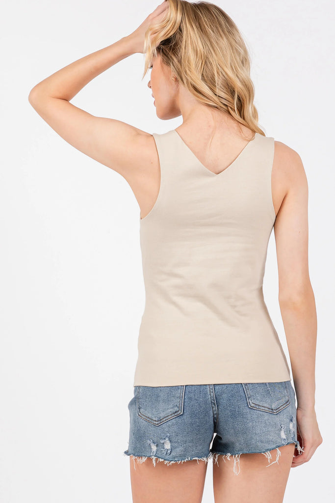 Sleeveless V-Neck Top