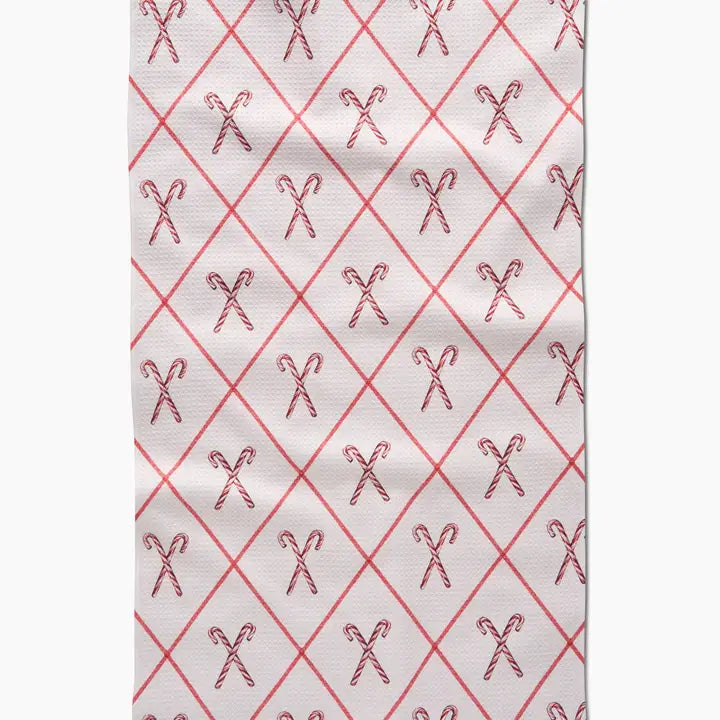 Festive Candy Canes Tea Towel