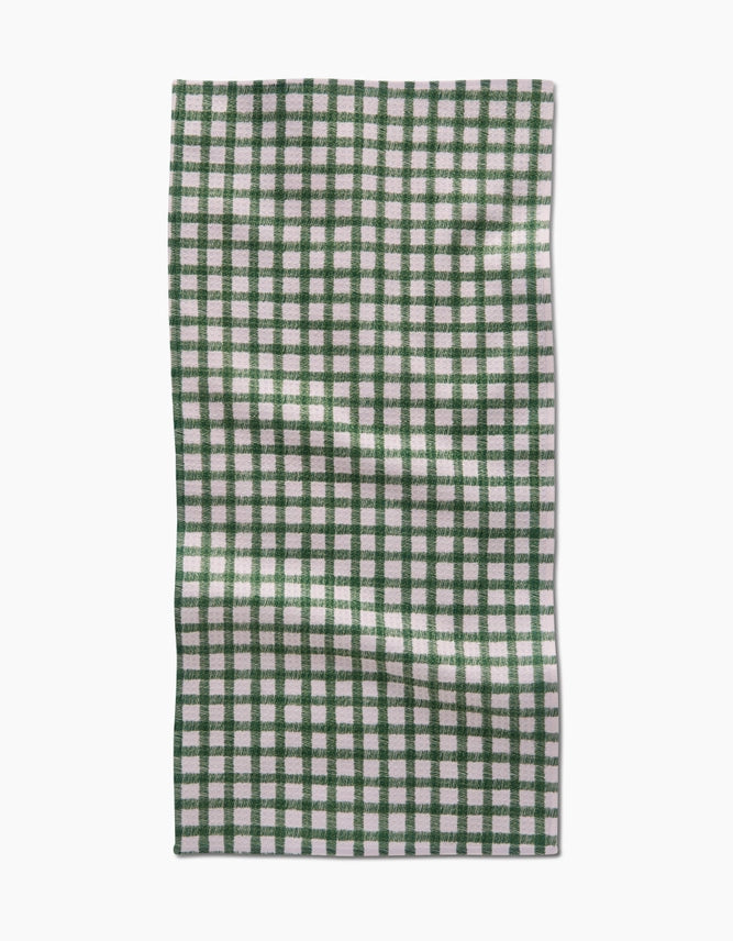 Fireside Green Plaid Bar Towel