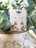 Gold & Cherries Earrings Set