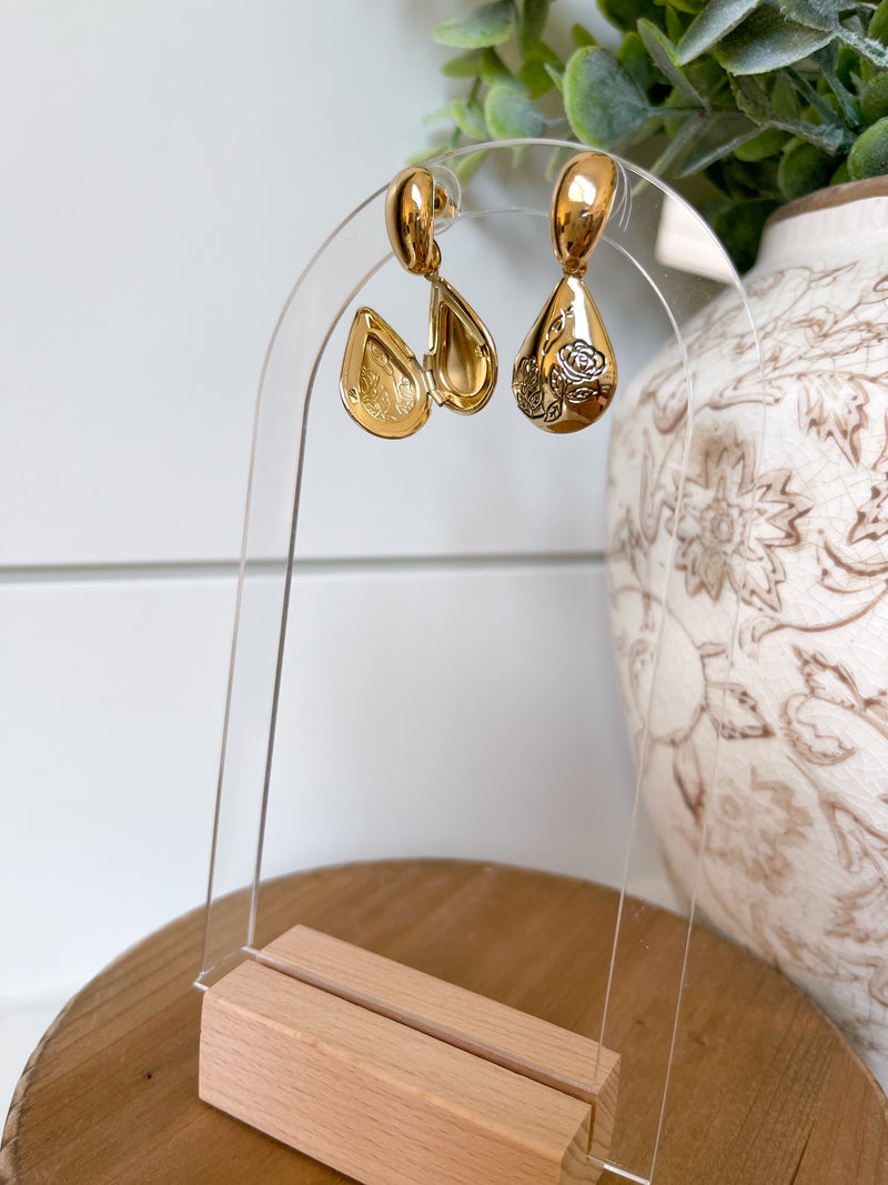 Gold Locket Earrings