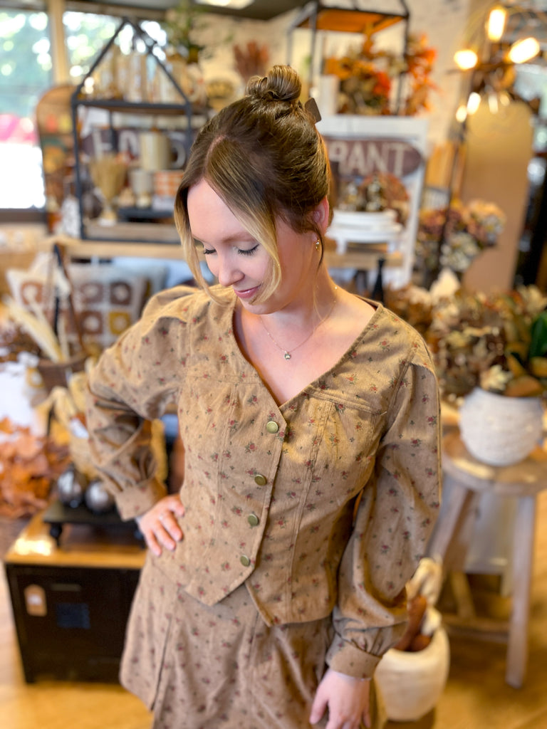 Buttoned Corduroy Top