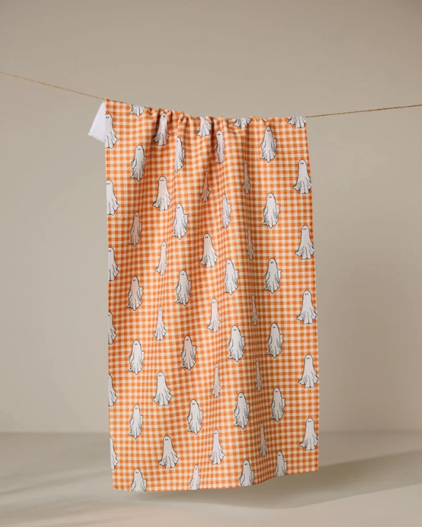 Gingham Ghosts Tea Towel