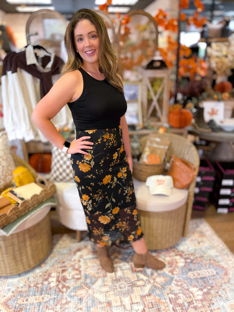 Floral Midi Skirt