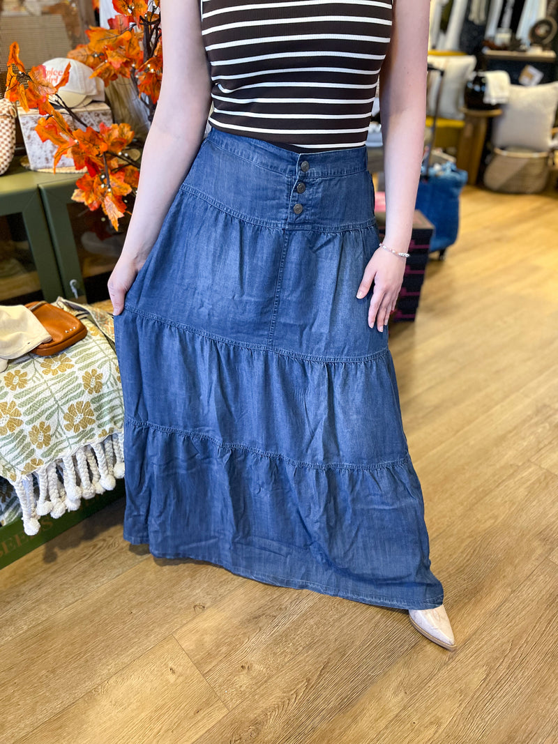 Thread & Supple Chambray Maxi Skirt