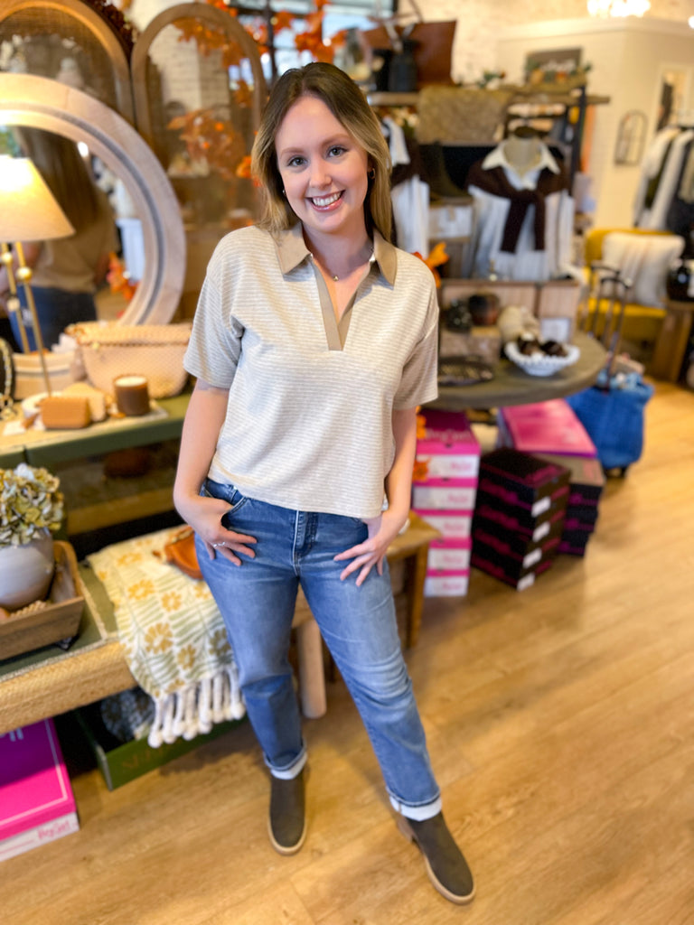 Thread & Supply Collared Knit Top