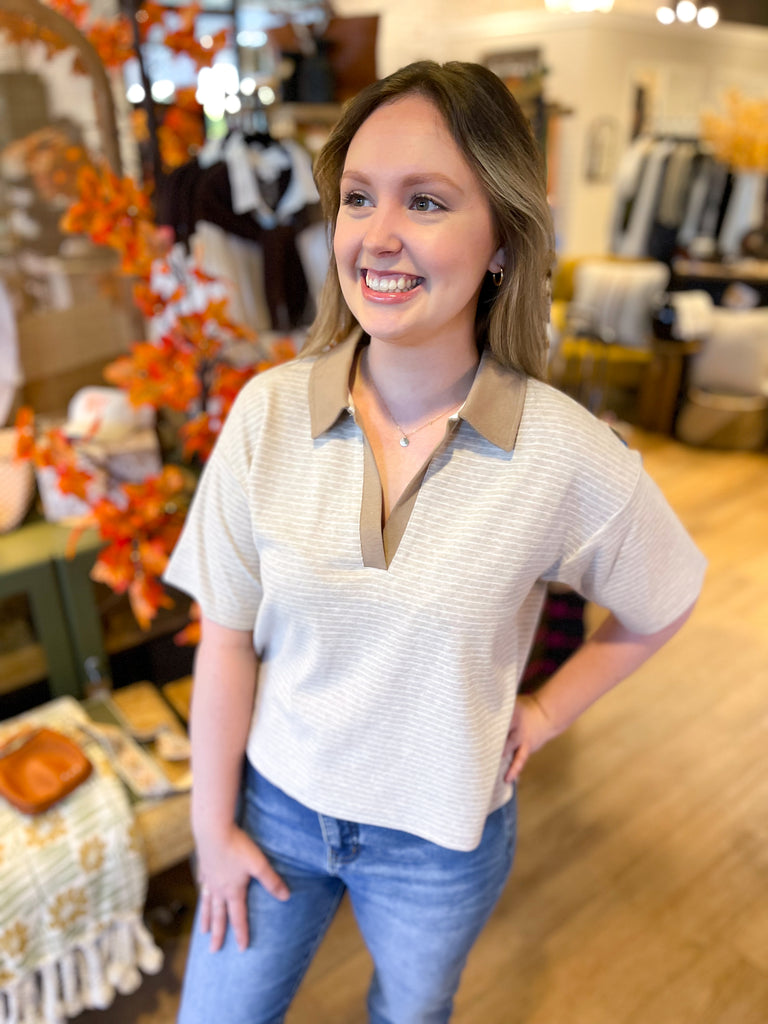 Thread & Supply Collared Knit Top